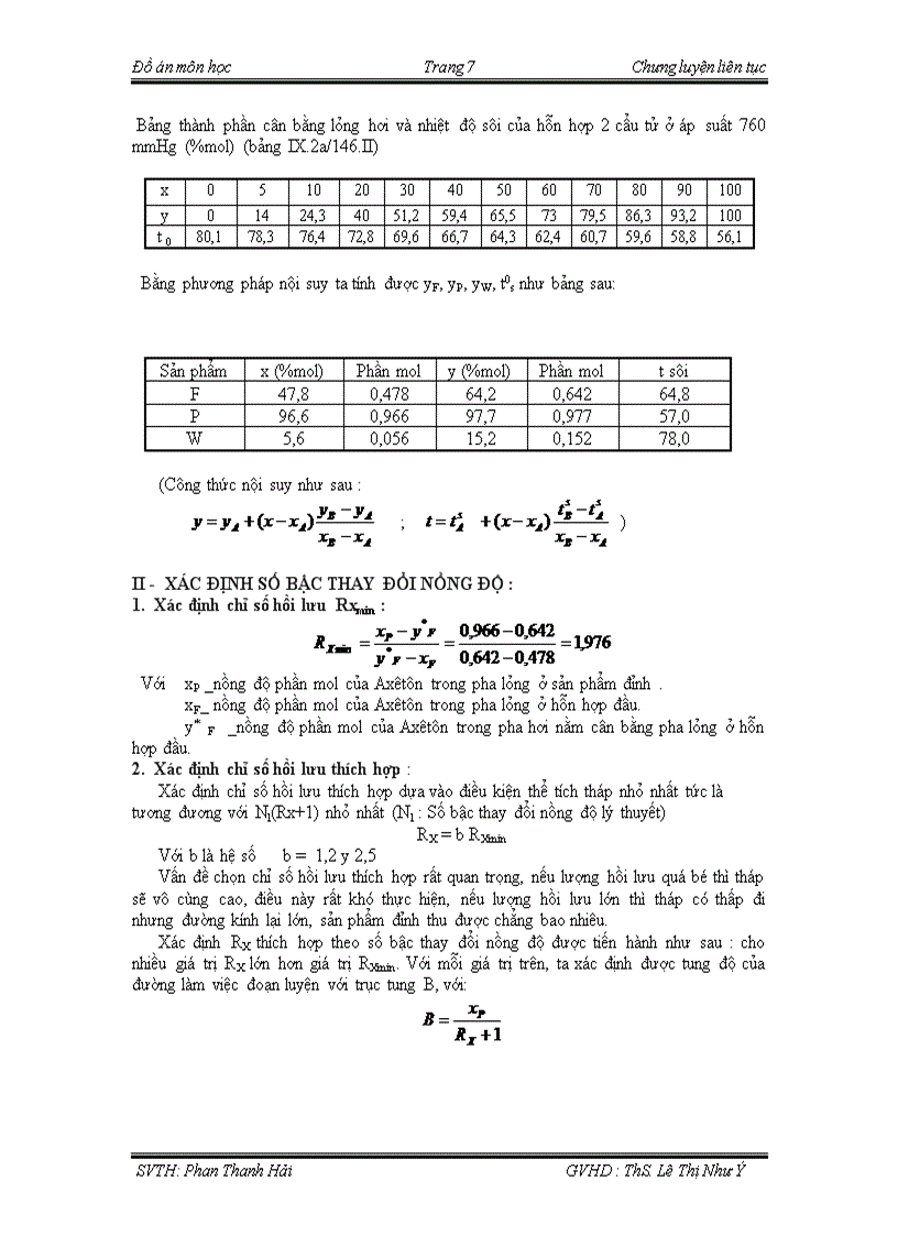 image for page Thiết kế hệ thống chưng cất hỗn hợp Benzen và Axêtôn