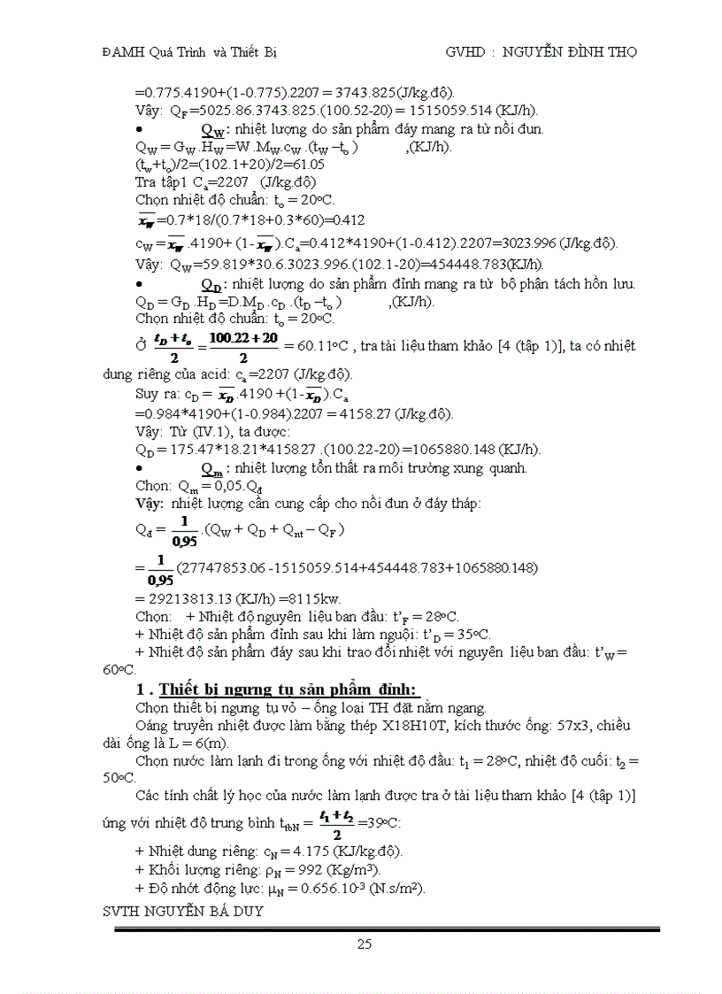 image for page Thiết kế tháp chưng cất hệ acid axetic Nước hoạt động liên tục với nâng suất 5m3 h có nồng độ 8 mol acid axetic