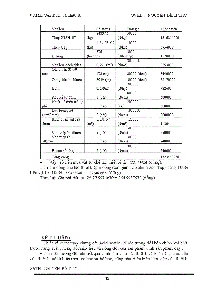 image for page Thiết kế tháp chưng cất hệ acid axetic Nước hoạt động liên tục với nâng suất 5m3 h có nồng độ 8 mol acid axetic