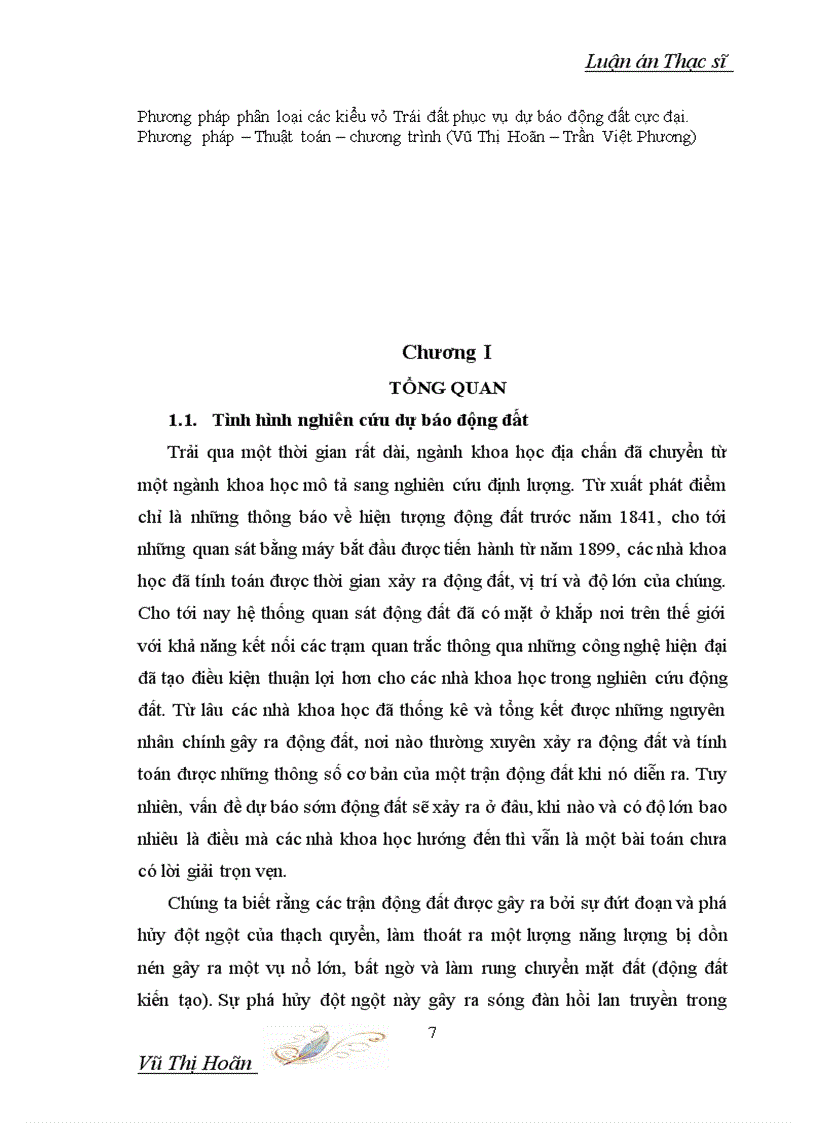 image for page Xây dựng sơ đồ khối và chương trình phân loại vỏ trái đất phục vụ dự báo động đất cực đại lãnh thổ việt nam