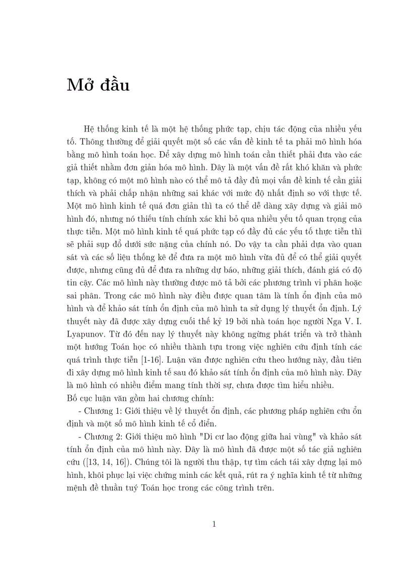 image for page Một số mô hình dạng vi phân sai phân trong kinh tế