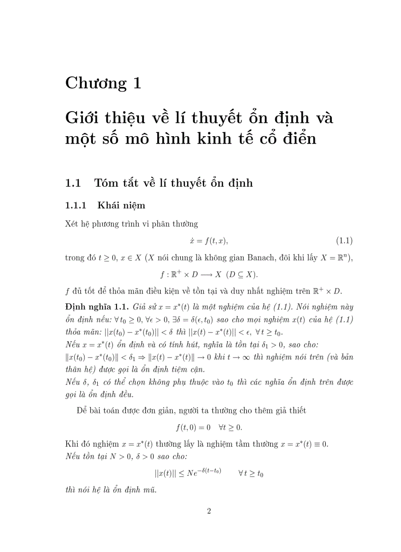 image for page Một số mô hình dạng vi phân sai phân trong kinh tế