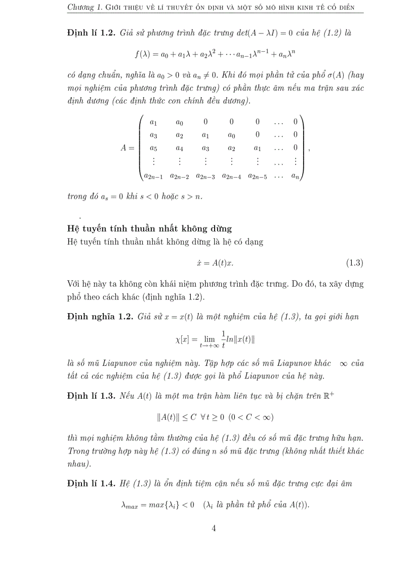 image for page Một số mô hình dạng vi phân sai phân trong kinh tế