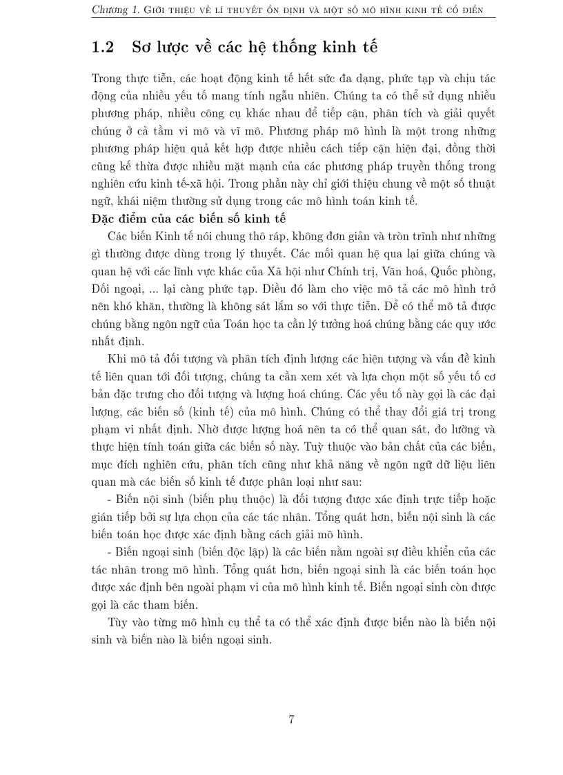 image for page Một số mô hình dạng vi phân sai phân trong kinh tế