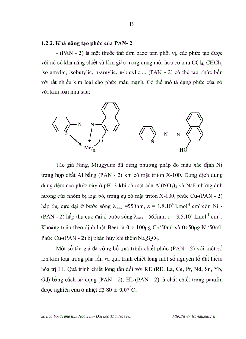 image for page NGHIÊN CỨU CHIẾT TRẮC QUANG SỰ TẠO PHỨC ĐA LIGAN TRONG HỆ 1 2 PYRIDYLAZO 2 NAPHTOL PAN 2 Fe III SCN VÀ ỨNG DỤNG PHÂN TÍCH