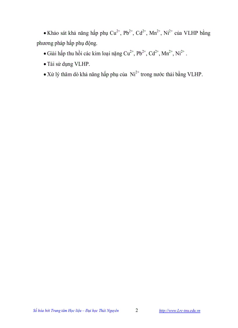 image for page Nghiên cứu khả năng tách loại và thu hồi một số kim loại nặng trong dung dịch nước bằng vật liệu hấp phụ chế tạo từ vỏ lạc