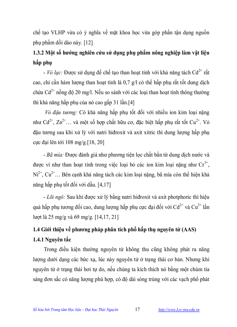 image for page Nghiên cứu khả năng tách loại và thu hồi một số kim loại nặng trong dung dịch nước bằng vật liệu hấp phụ chế tạo từ vỏ lạc