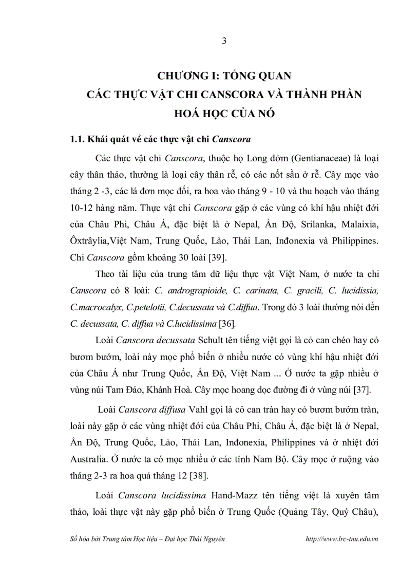 image for page Nghiên cứu thành phần hoá học cây xuyên tâm thảo canscora lucidissima họ long đởm gentianaceae ở cao bằng