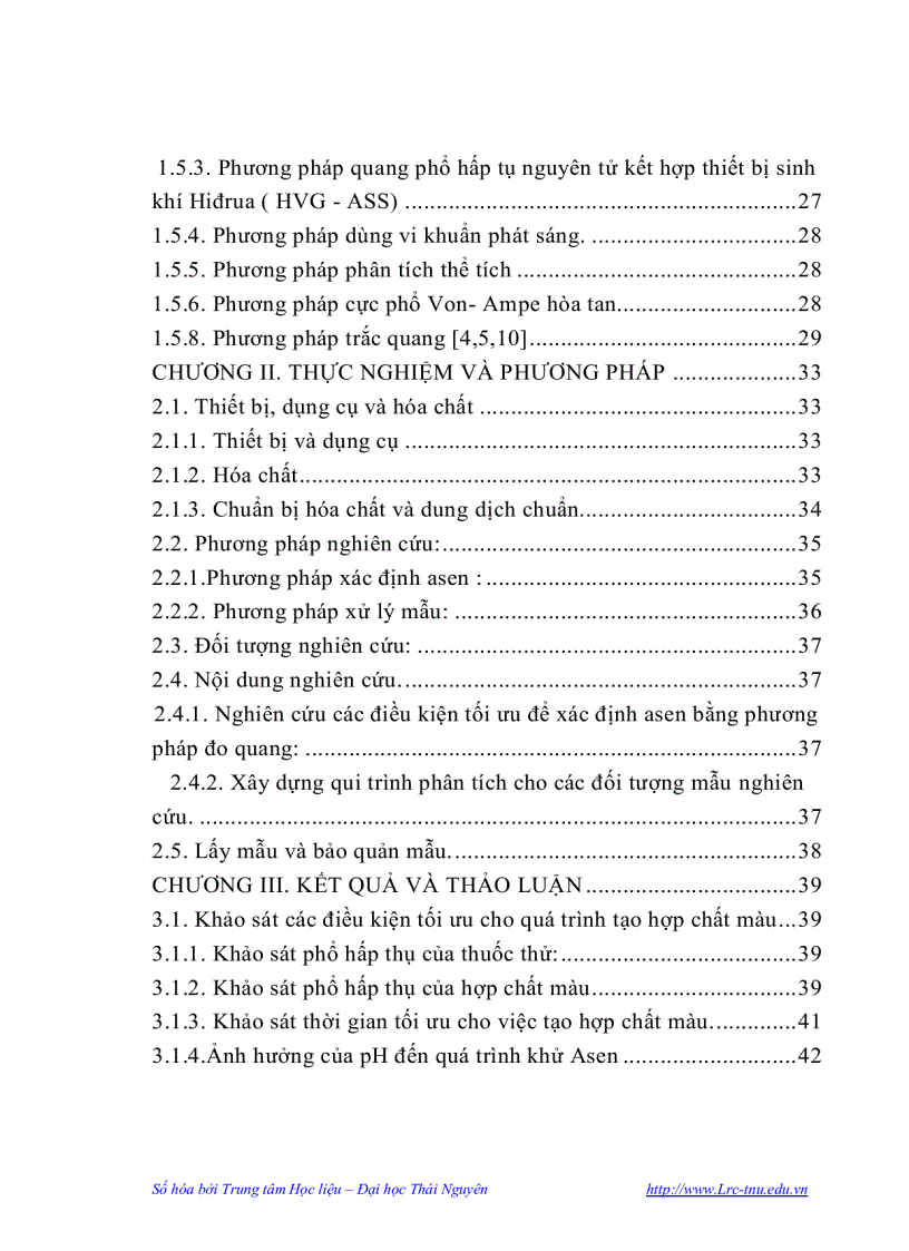 image for page Nghiên cứu xác định tổng số và tổng dạng asen trong một số hải sản bằng phương pháp trắc quang