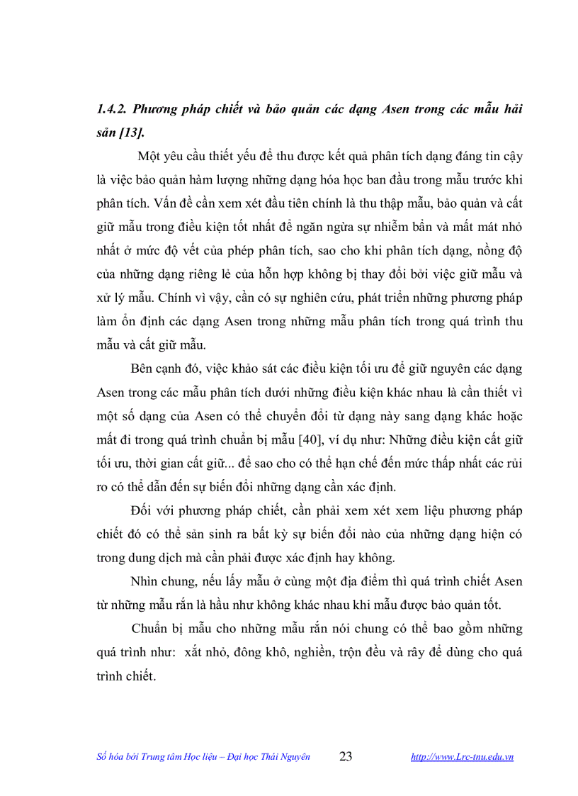 image for page Nghiên cứu xác định tổng số và tổng dạng asen trong một số hải sản bằng phương pháp trắc quang
