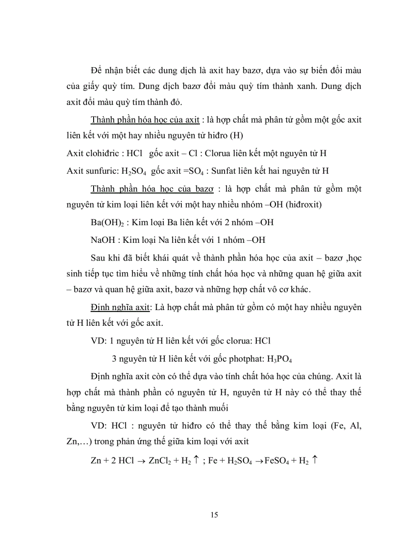 image for page Sưu tầm xây dựng và sử dụng hệ thống bài tập hóa học để hình thành và phát triển khái niệm axit bazơ trong chương trình hóa học vô cơ trung học ph