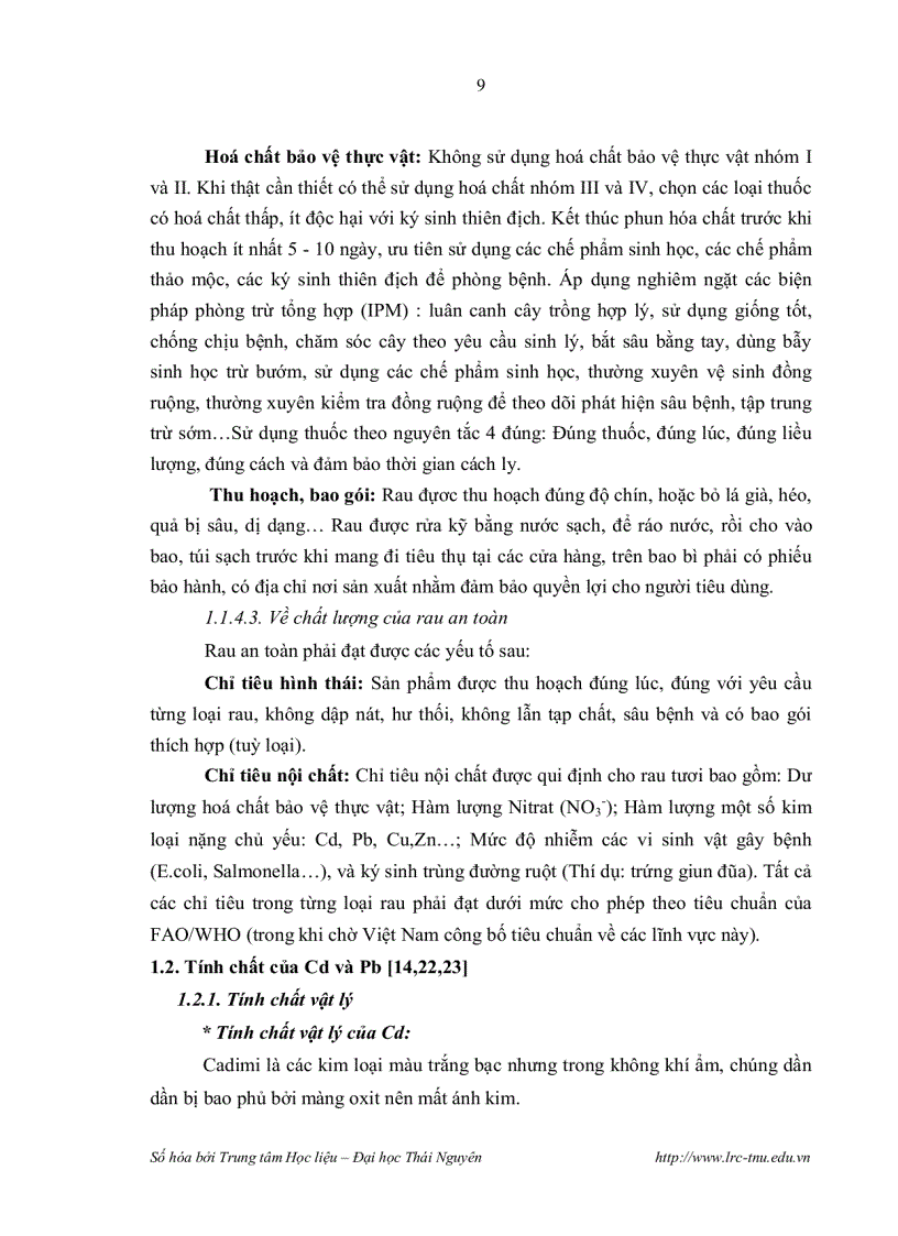 image for page Xác định hàm lượng cadimi và chì trong một số loại rau xanh tại huyện đại từ tỉnh thái nguyên bằng phương pháp phổ hấp thụ nguyên tử ngọn lửa f aas