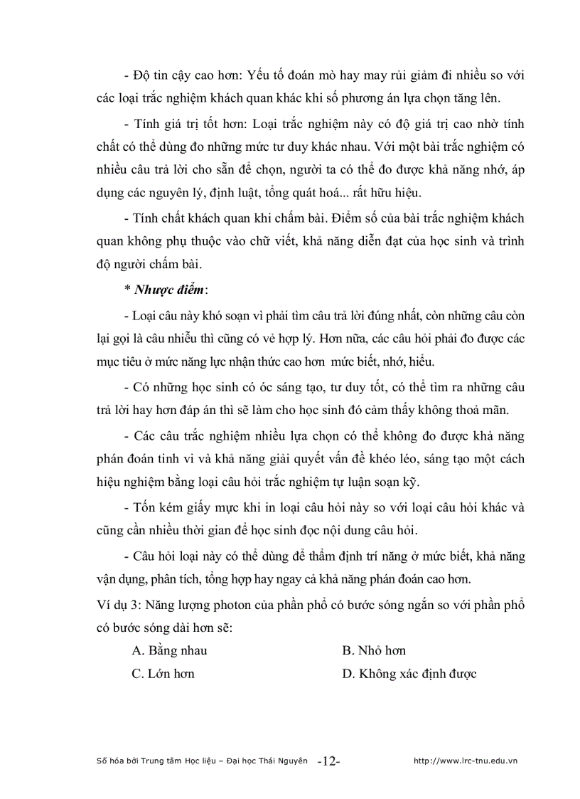 image for page Xây dựng hệ thống câu hỏi trắc nghiệm khách quan để kiểm tra đánh giá kiến thức học phần các phương pháp phân tích hoá lý trong hoá phân tích đối với