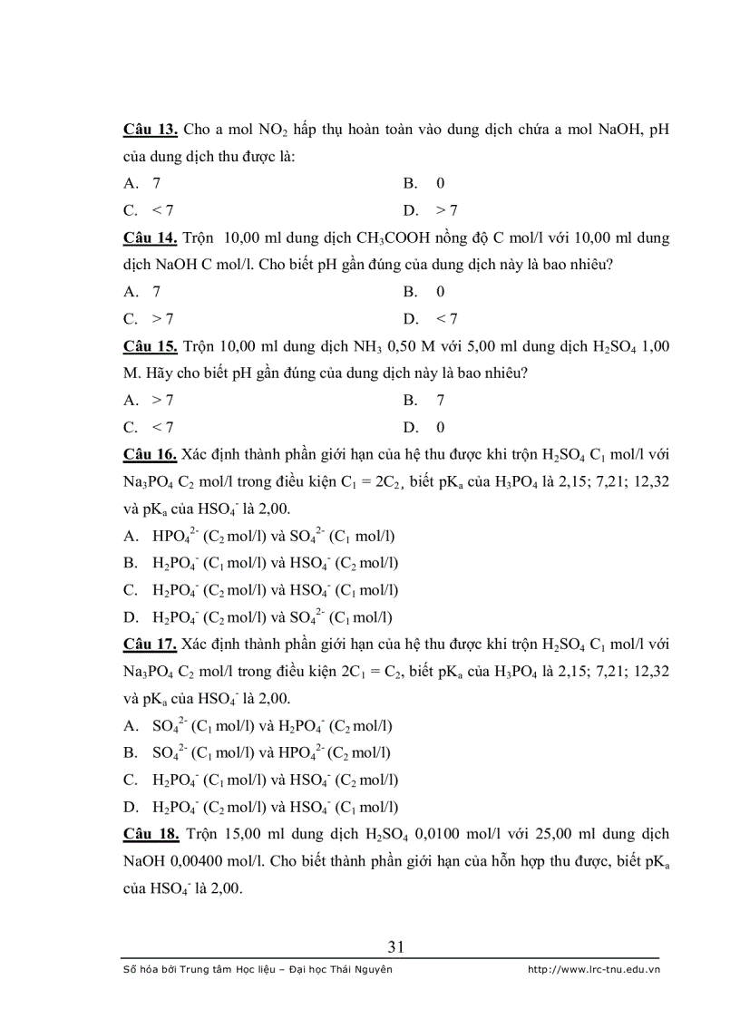image for page Xây dựng hệ thống câu hỏi trắc nghiệm khách quan dùng để kiểm tra đánh giá kiến thức chương axit bazơ trong hóa phân tích