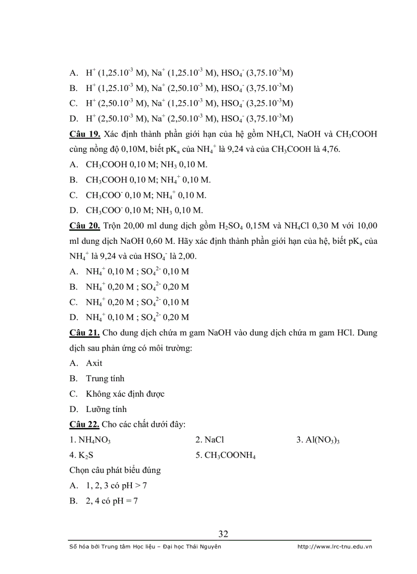 image for page Xây dựng hệ thống câu hỏi trắc nghiệm khách quan dùng để kiểm tra đánh giá kiến thức chương axit bazơ trong hóa phân tích
