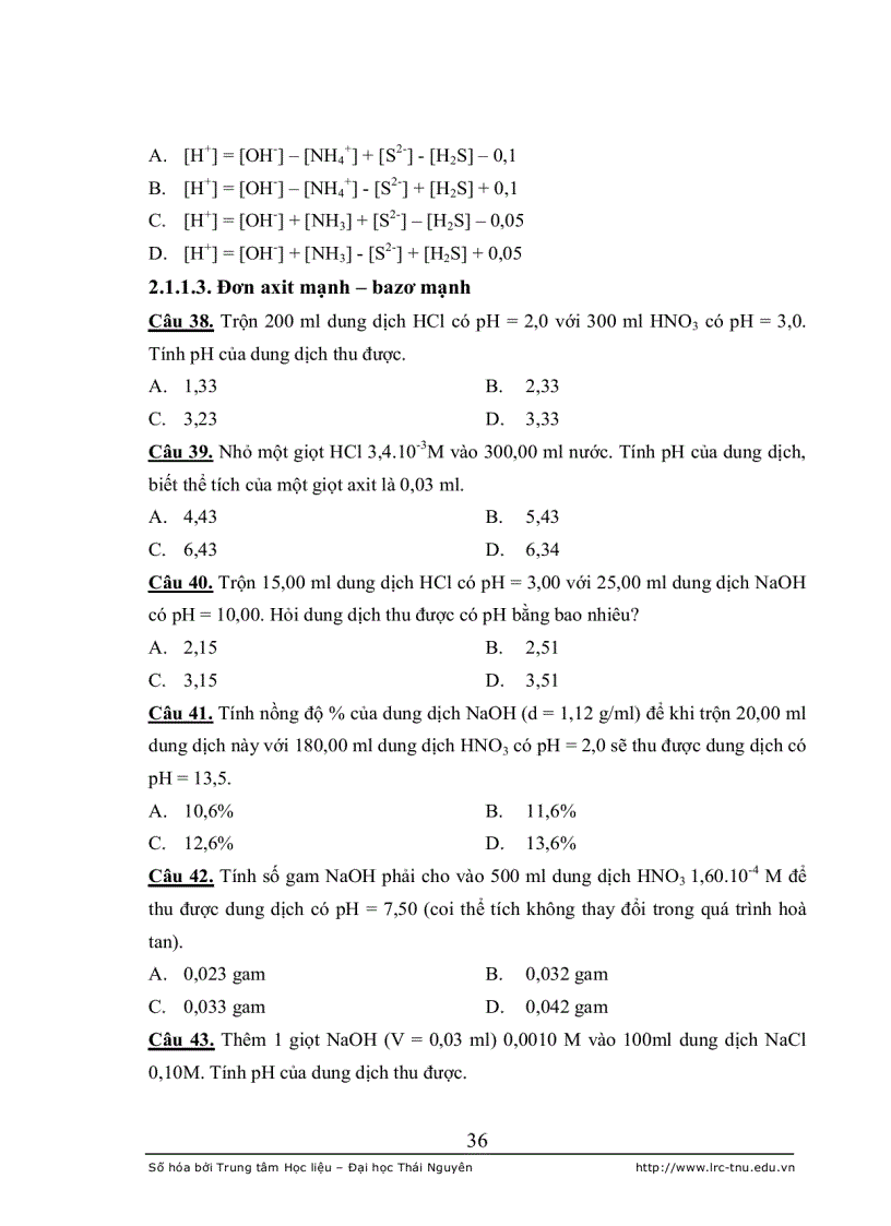 image for page Xây dựng hệ thống câu hỏi trắc nghiệm khách quan dùng để kiểm tra đánh giá kiến thức chương axit bazơ trong hóa phân tích
