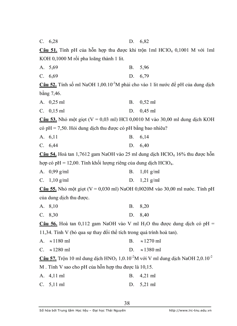 image for page Xây dựng hệ thống câu hỏi trắc nghiệm khách quan dùng để kiểm tra đánh giá kiến thức chương axit bazơ trong hóa phân tích