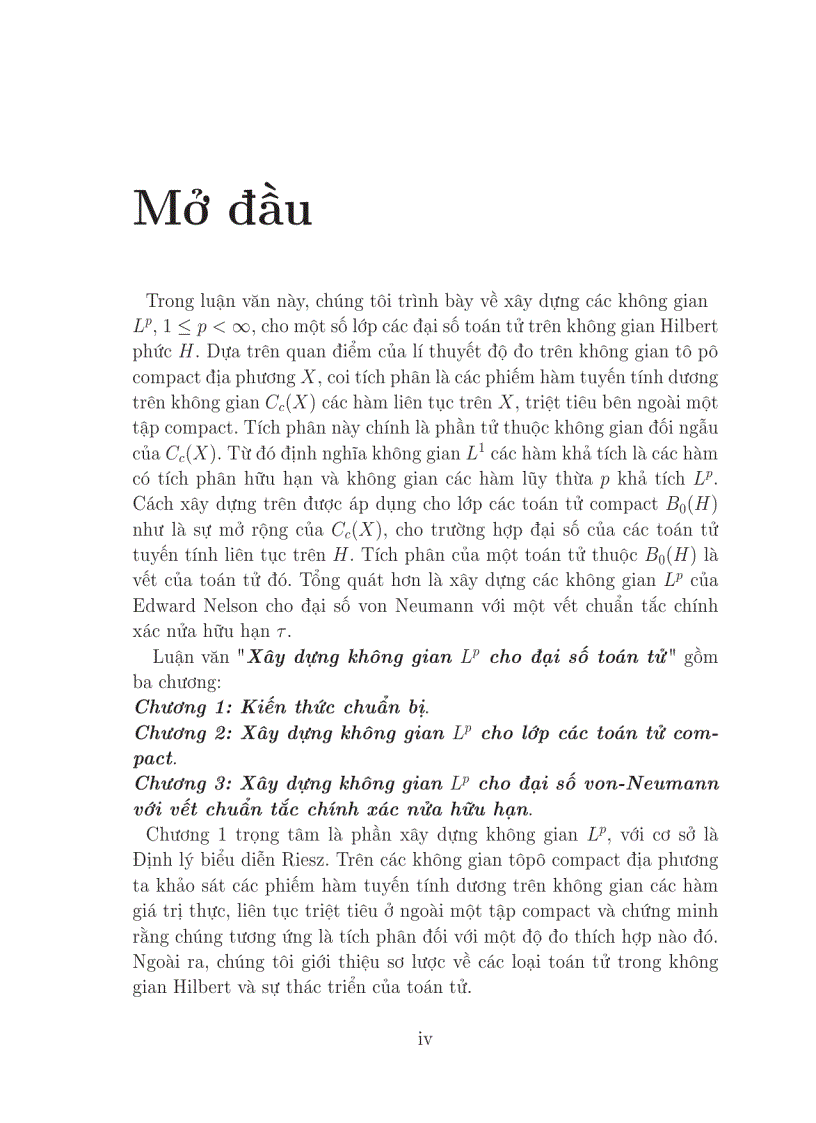 image for page Xây dựng không gian Lp cho đại số toán tử
