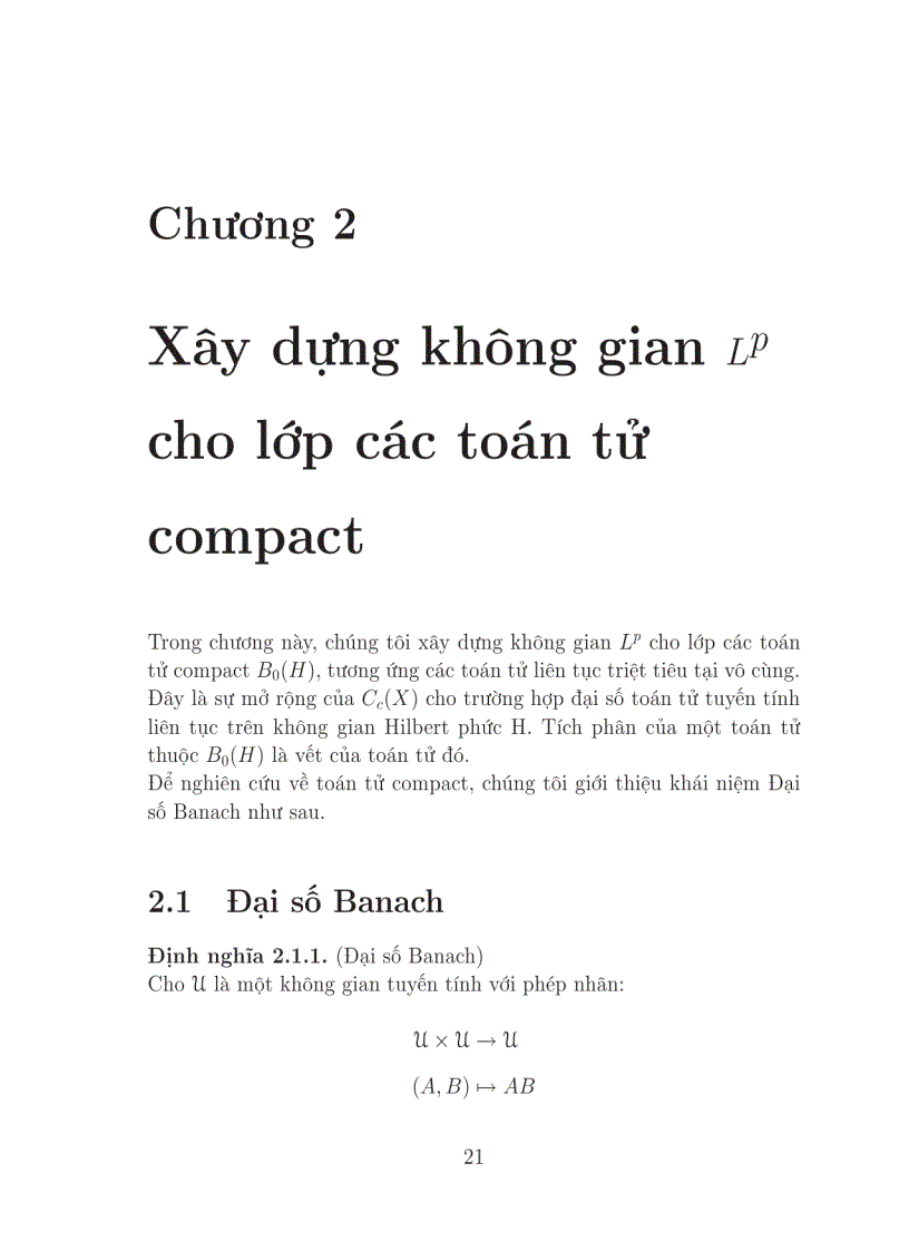 image for page Xây dựng không gian Lp cho đại số toán tử