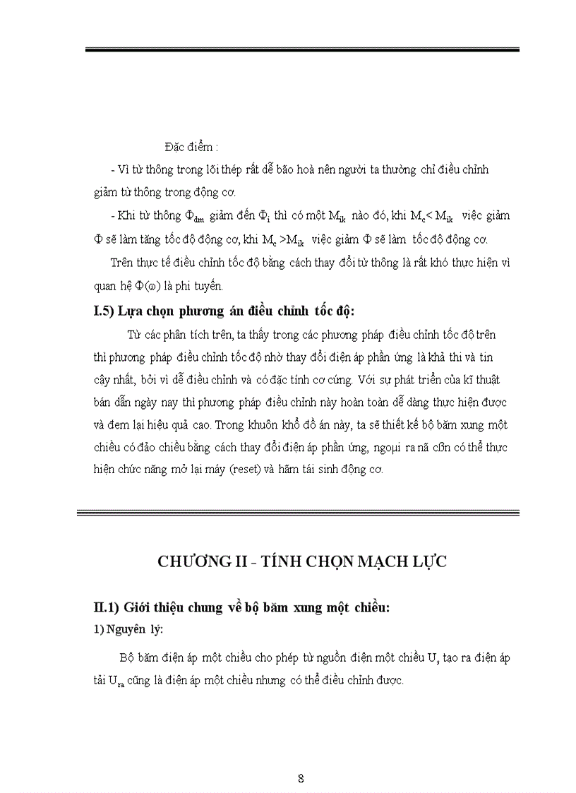 image for page Thiết kế bộ băm xung một chiều để điều chỉnh tốc độ động cơ điện một chiều kích từ song song lấy nguồn cung cấp từ acqui