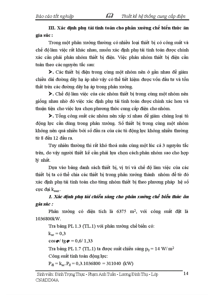 image for page Thiết kế chọn thiết bị lắp đặt hệ thống cung cấp điện cho một xưởng chế biến thức ăn gia súc