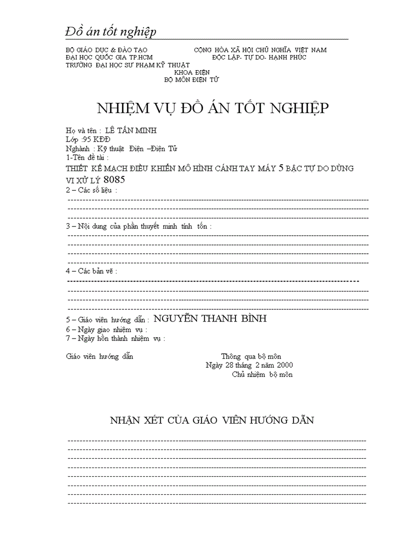 image for page Thiết kế mạch điều khiển mô hình cánh tay máy 5 bậc tự do dùng vi xử lý 8085