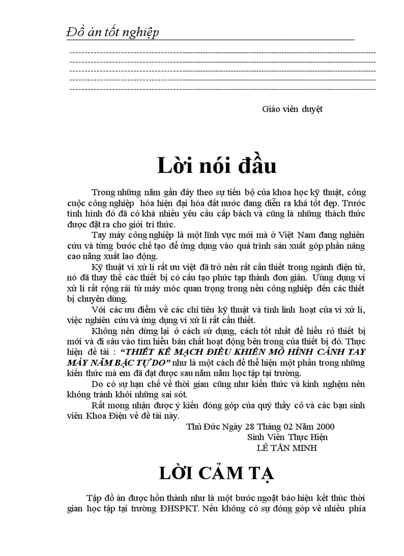 image for page Thiết kế mạch điều khiển mô hình cánh tay máy 5 bậc tự do dùng vi xử lý 8085