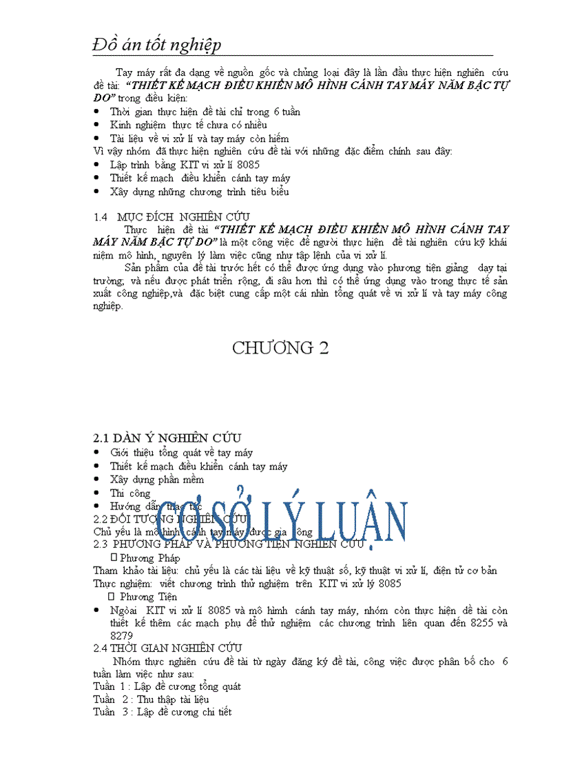 image for page Thiết kế mạch điều khiển mô hình cánh tay máy 5 bậc tự do dùng vi xử lý 8085