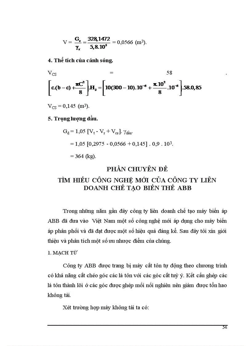 image for page Thiết kế máy biến áp ngâm dầu