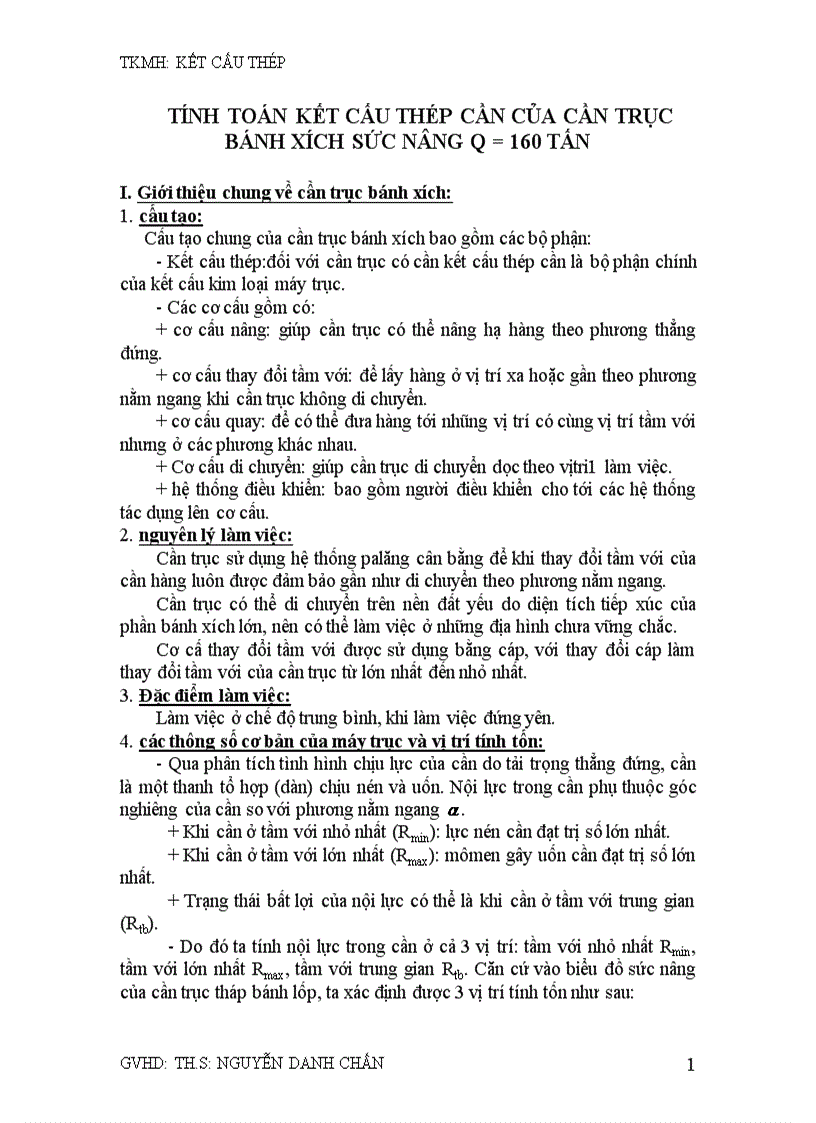 image for page Tính toán kết cấu thép cần của cần trục bánh xích sức nâng q 160 tấn