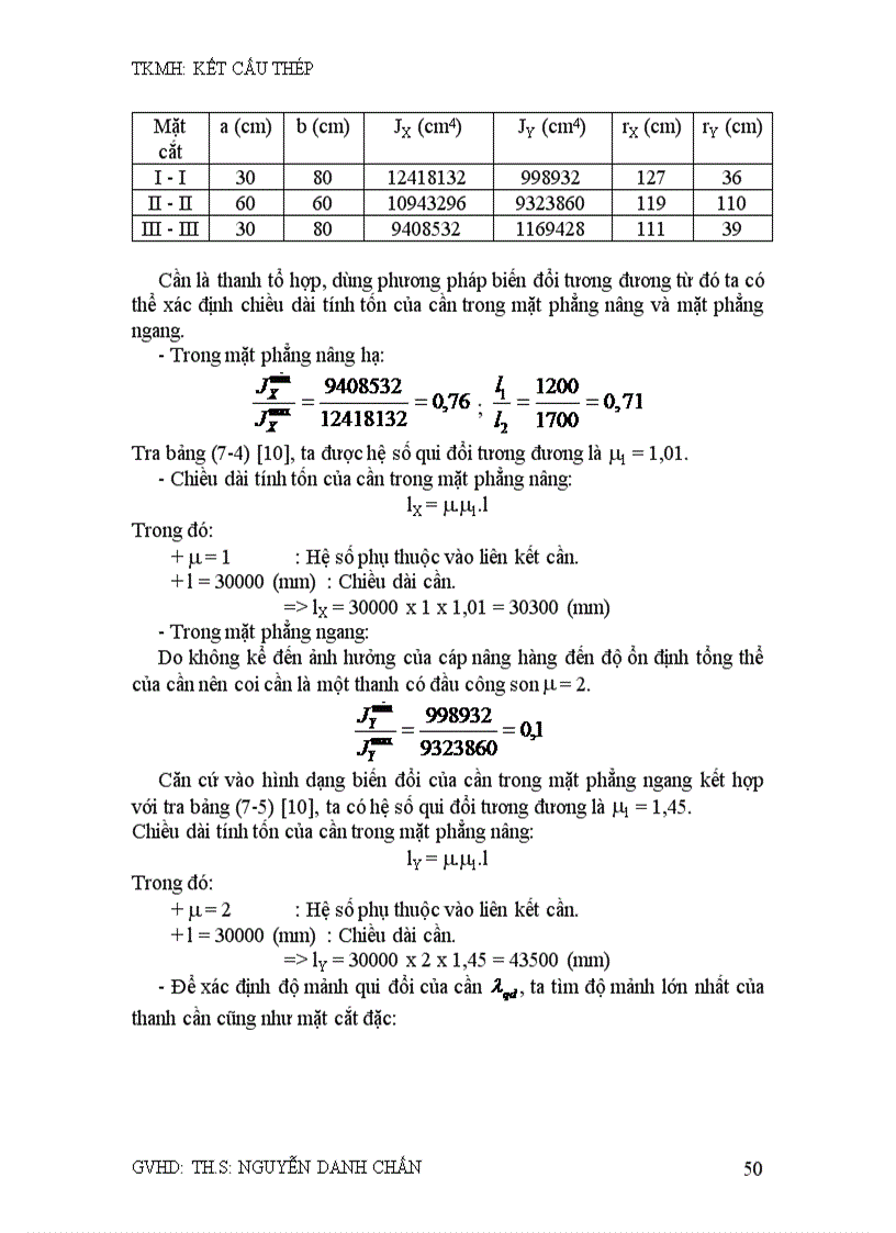 image for page Tính toán kết cấu thép cần của cần trục bánh xích sức nâng q 160 tấn
