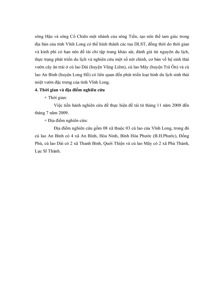 image for page Nghiên cứu tiềm năng phát triển du lịch sinh thái ở các xã cù lao thuộc tỉnh Vĩnh Long