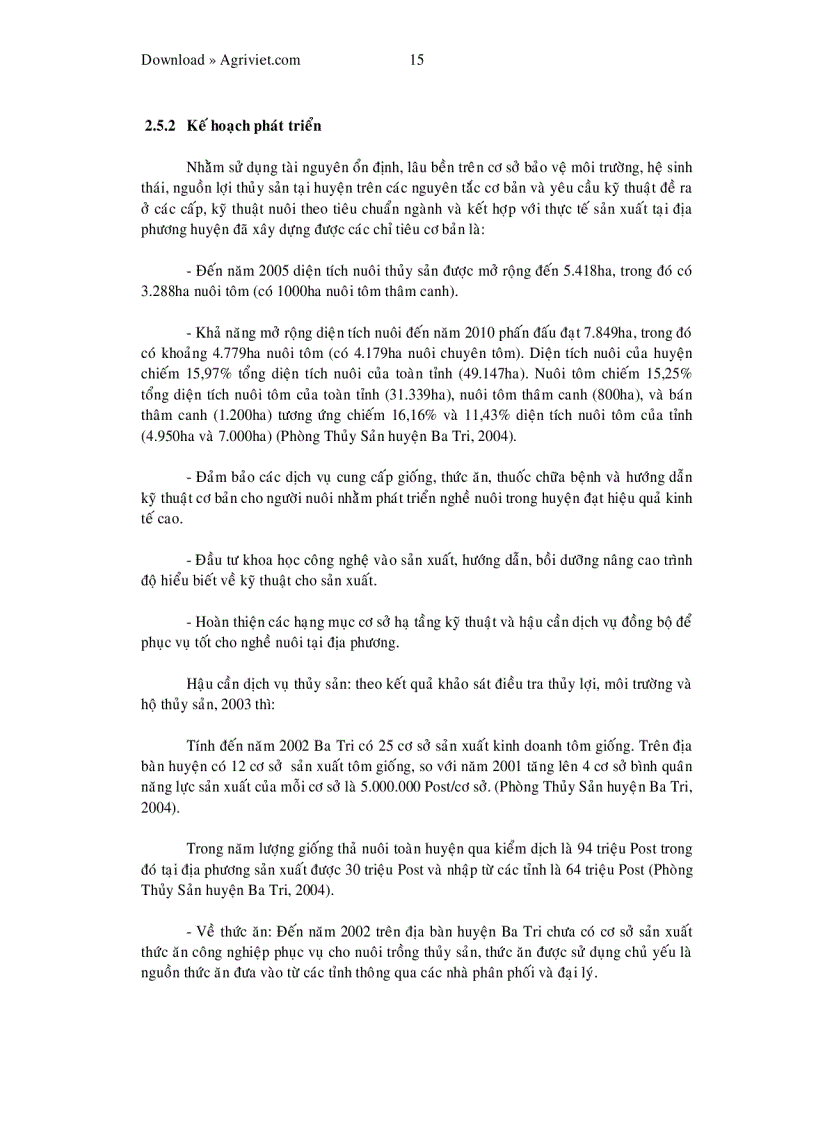 image for page Khảo sát hiện trạng nuôi tôm sú thâm canh tại xã Vĩnh An huyện Ba Tri tỉnh Bến Tre