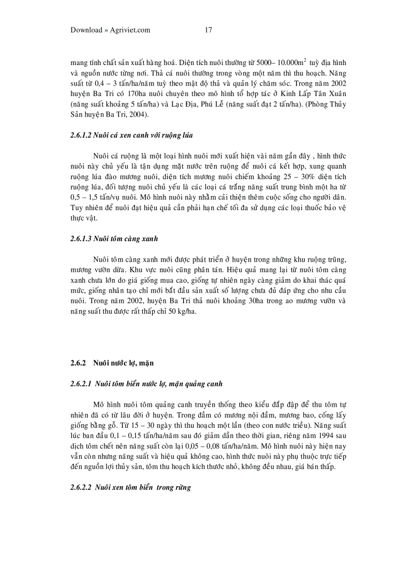 image for page Khảo sát hiện trạng nuôi tôm sú thâm canh tại xã Vĩnh An huyện Ba Tri tỉnh Bến Tre