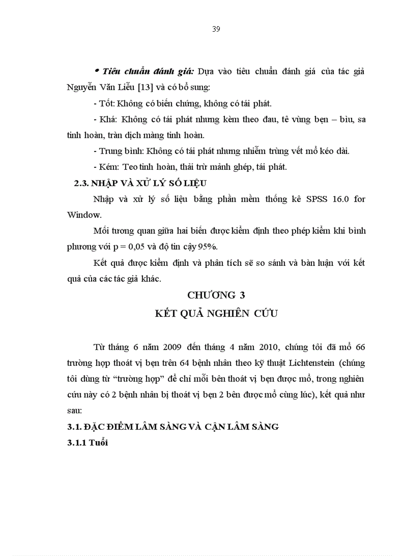 image for page Nghiên cứu đặc điểm lâm sàng cận lâm sàng và kết quả điều trị thoát vị bẹn bằng mổ mở đặt mảnh ghép theo Lichtenstein tại Cần Thơ