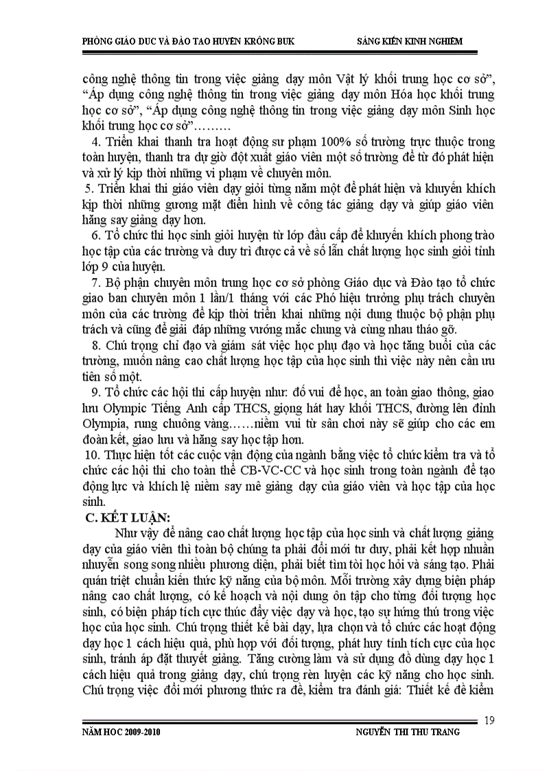 image for page Giải pháp nâng cao chất lượng dạy và học khối THCS