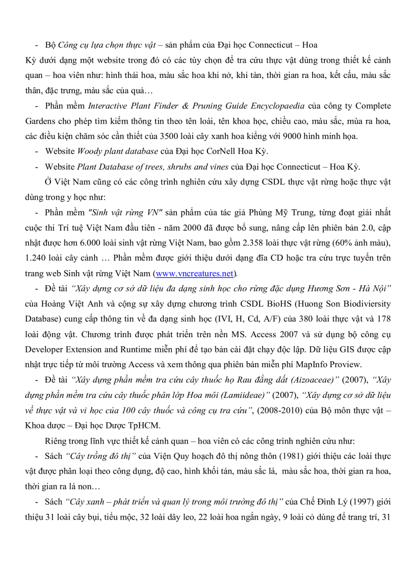 image for page Xây dựng sổ tay điện tử về cây xanh hoa kiểng ở TP HCM phục vụ thiết kế sân vườn và quy hoạch cây xanh đô thị