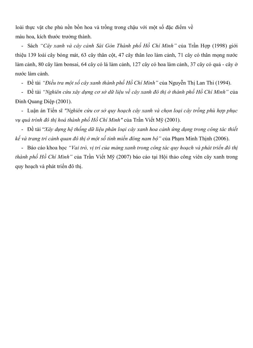 image for page Xây dựng sổ tay điện tử về cây xanh hoa kiểng ở TP HCM phục vụ thiết kế sân vườn và quy hoạch cây xanh đô thị