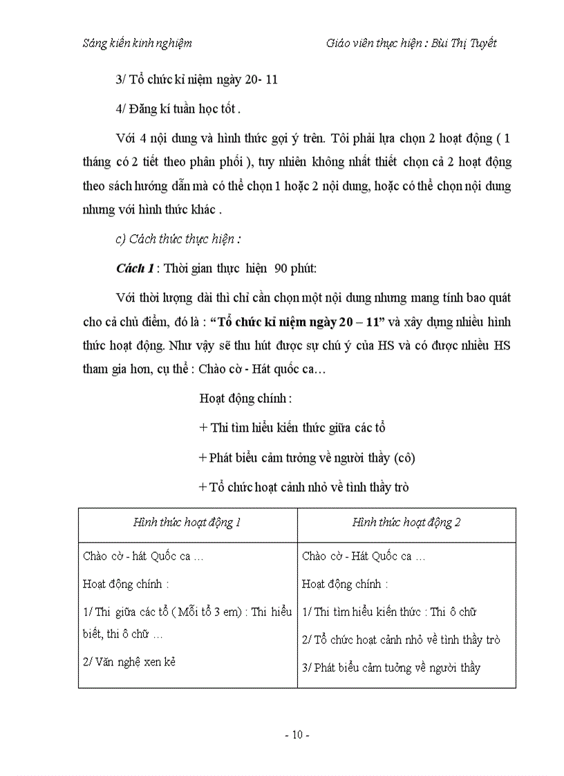 image for page Tổ chức tiết hoạt động ngoài giờ lên lớp theo phương pháp đổi mới nhằm nâng cao chất lượng giáo dục Sáng kiến kinh nghiệm dạy học