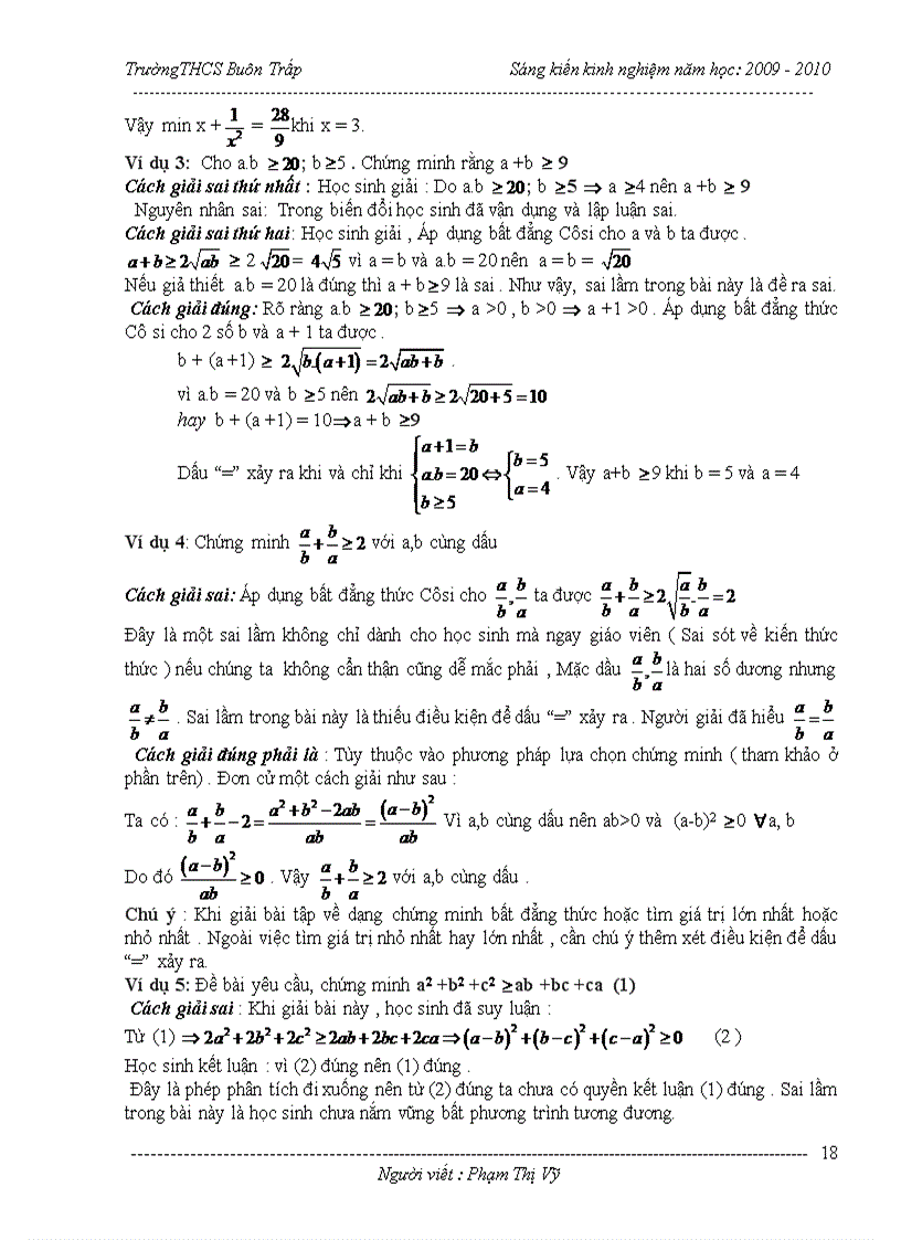 image for page Giải bài tập Bất đẳng thức Hướng khắc phục sai lầm tạo lập hệ thống bài tập Sáng kiến kinh nghiệm dạy học