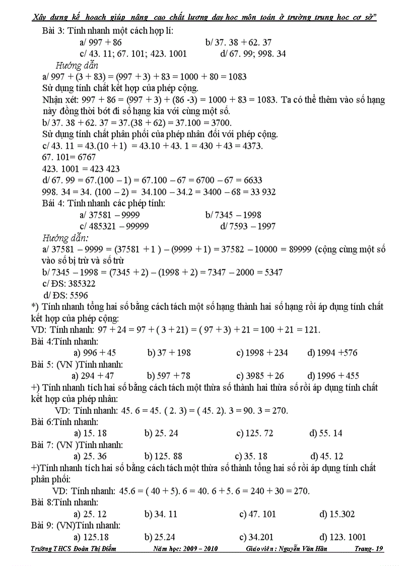 image for page Xây dựng kế hoạch giúp nâng cao chất lượng dạy học môn Toán ở trường THCS Sáng kiến kinh nghiệm dạy học