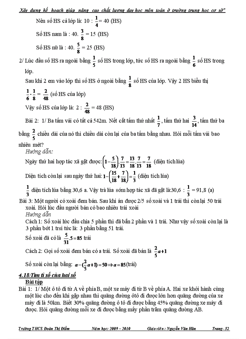image for page Xây dựng kế hoạch giúp nâng cao chất lượng dạy học môn Toán ở trường THCS Sáng kiến kinh nghiệm dạy học