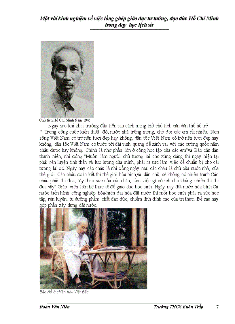 image for page Một vài kinh nghiệm về việc lôg ghép giáo dục tư tưởng đạo đức Hồ Chí Minh trong dạy học Lịch sử Sáng kiến kinh nghiệm dạy học