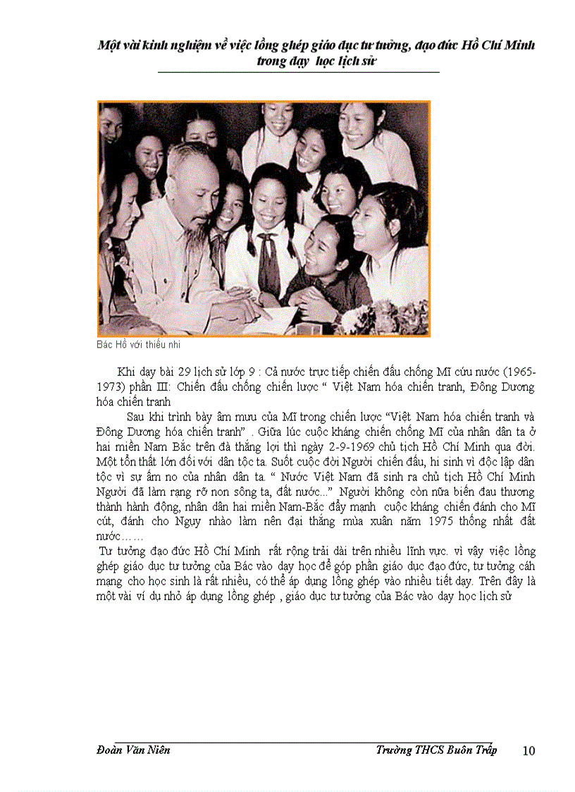 image for page Một vài kinh nghiệm về việc lôg ghép giáo dục tư tưởng đạo đức Hồ Chí Minh trong dạy học Lịch sử Sáng kiến kinh nghiệm dạy học