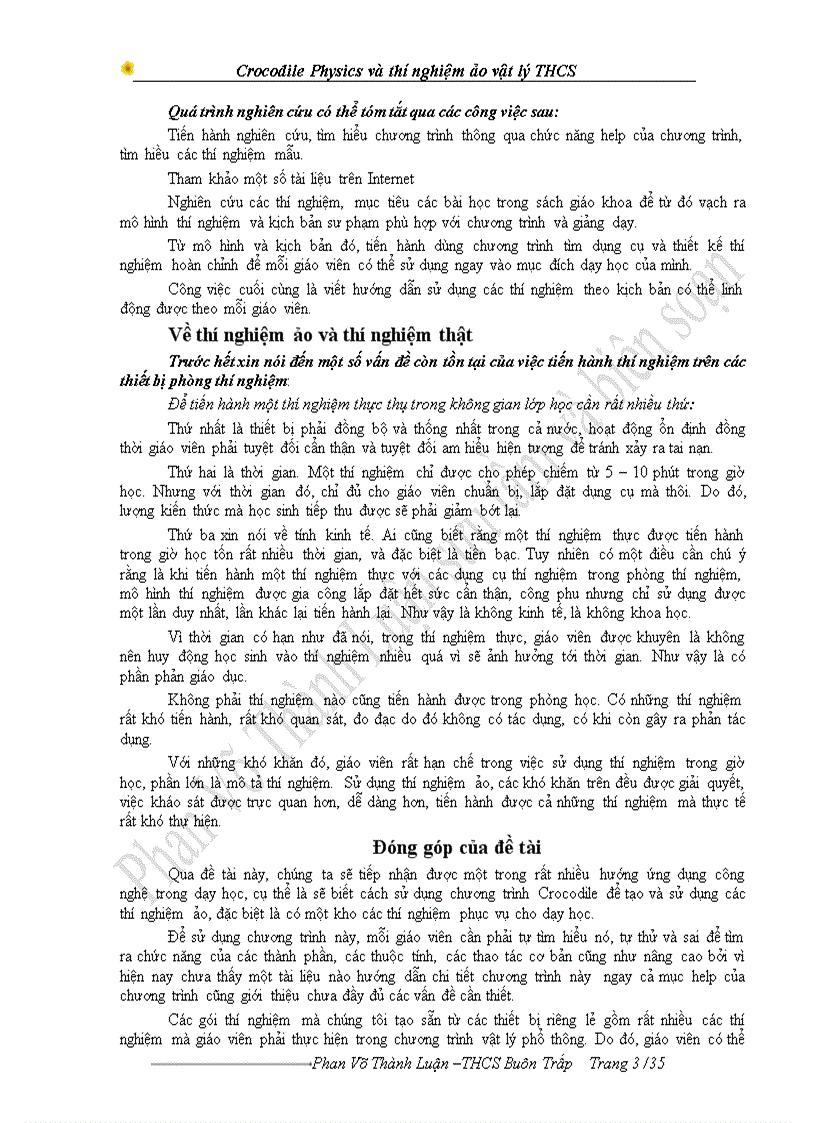 image for page Khai thác chương trình Crocodile Physics vào thiết kế thí nghiệm Vật lý ở trường THCS Sáng kiến kinh nghiệm dạy học