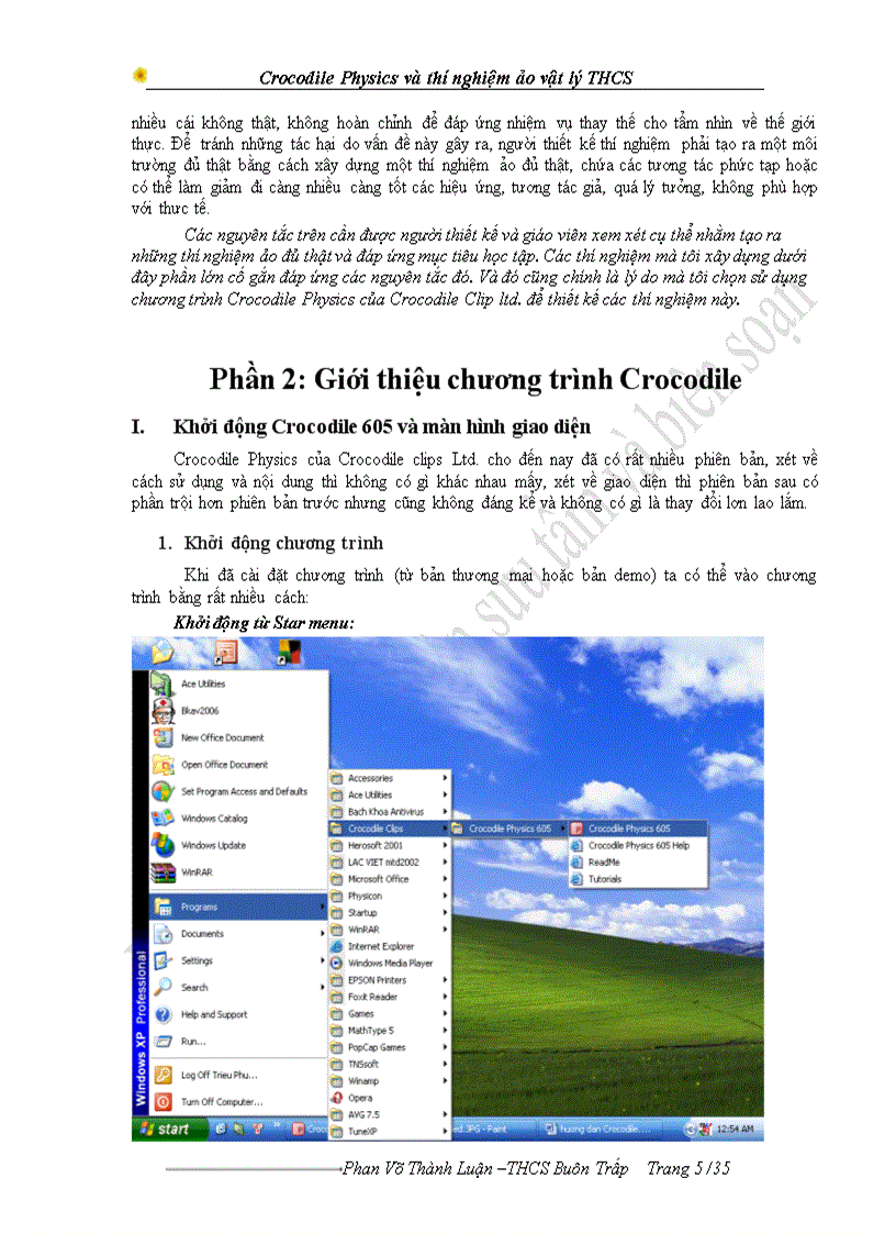 image for page Khai thác chương trình Crocodile Physics vào thiết kế thí nghiệm Vật lý ở trường THCS Sáng kiến kinh nghiệm dạy học