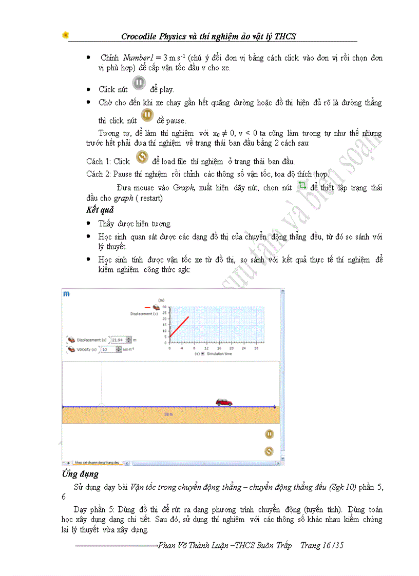 image for page Khai thác chương trình Crocodile Physics vào thiết kế thí nghiệm Vật lý ở trường THCS Sáng kiến kinh nghiệm dạy học