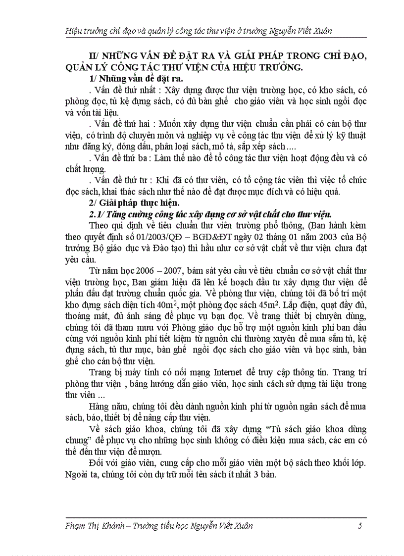 image for page Hiệu trưởng chỉ đạo và quản lý công tác thư viện ở trường Tiểu học Nguyễn Viết Xuân huyện Cư M Gar Sáng kiến kinh nghiệm dạy học