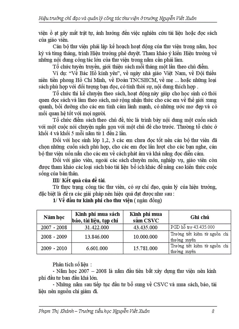 image for page Hiệu trưởng chỉ đạo và quản lý công tác thư viện ở trường Tiểu học Nguyễn Viết Xuân huyện Cư M Gar Sáng kiến kinh nghiệm dạy học