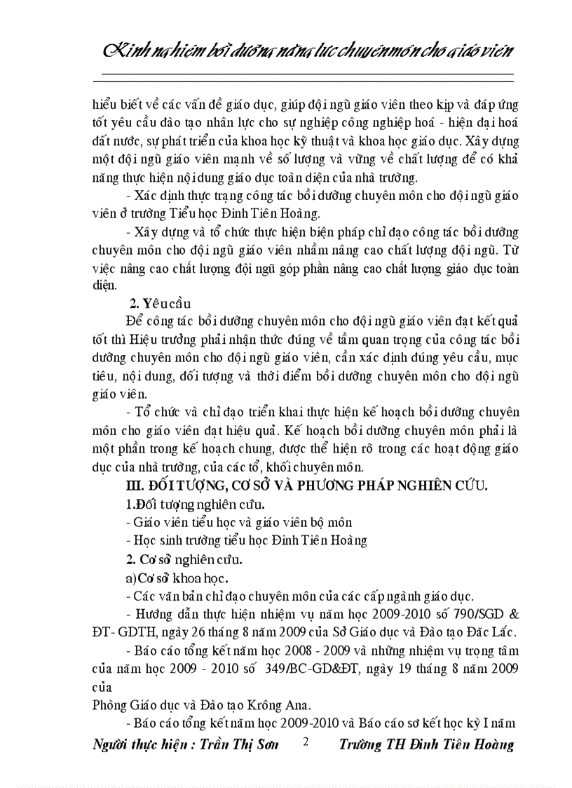 image for page Kinh nghiệm bồi dưỡng năng lực chuyên môn cho đội ngũ giáo viên Sáng kiến kinh nghiệm dạy học